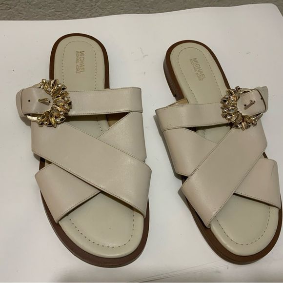 Michael Kors Shoes - Michael Kors Frieda Jeweled Slip on Sandals - 10